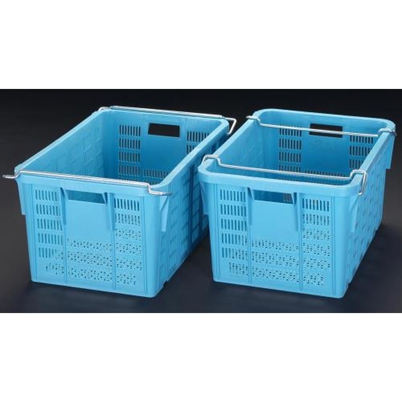 エスコ EA506AB-17A 670x470x333mm/81.2Lコンテナ(2個) 1個（ご注文単位1個）【直送品】