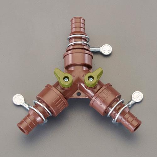 エスコ EA124LH-11B 内径15・18mm コック付分岐ジョイント 1個 （ご注文単位1個）【直送品】