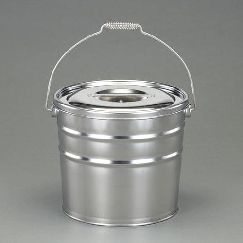 エスコ EA508S-213 13L バケツ・ふた付(ステンレス製) 1セット （ご注文単位1セット）【直送品】