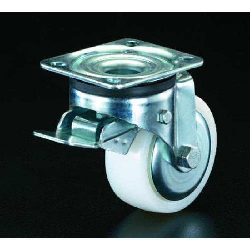 エスコ EA986HS-2 100mmキャスター(自在金具・前輪ブレーキ付) 1個（ご注文単位1個）【直送品】