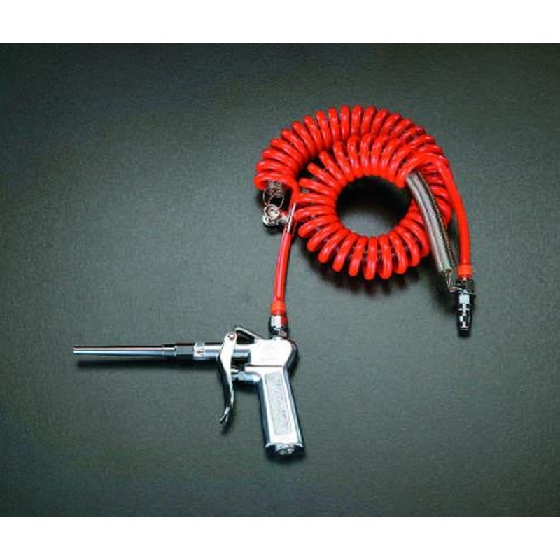 エスコ EA123AE-6B 2.0穴x100mmエアーブローガン(5mプラグ付ホース) 1個(ご注文単位1個)【直送品】