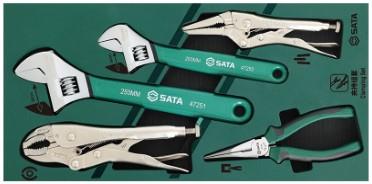 エスコ EA687YA-26A モンキーレンチ&プライヤーセット(トレー入) 1セット （ご注文単位1セット）【直送品】