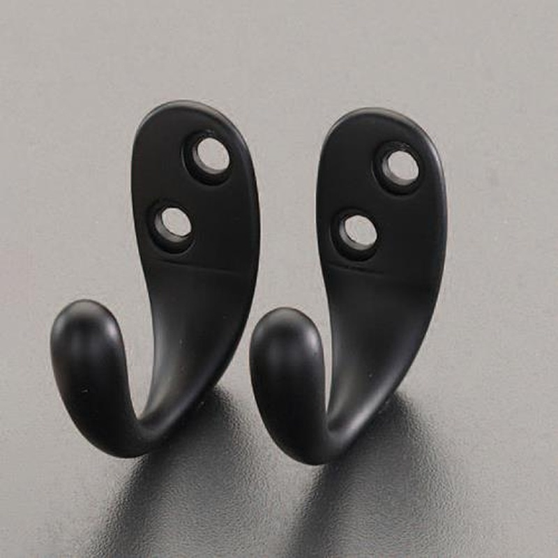 エスコ EA951DG-2 34x35mmフック(亜鉛合金/ブラック/2個) 1個(ご注文単位1個)【直送品】