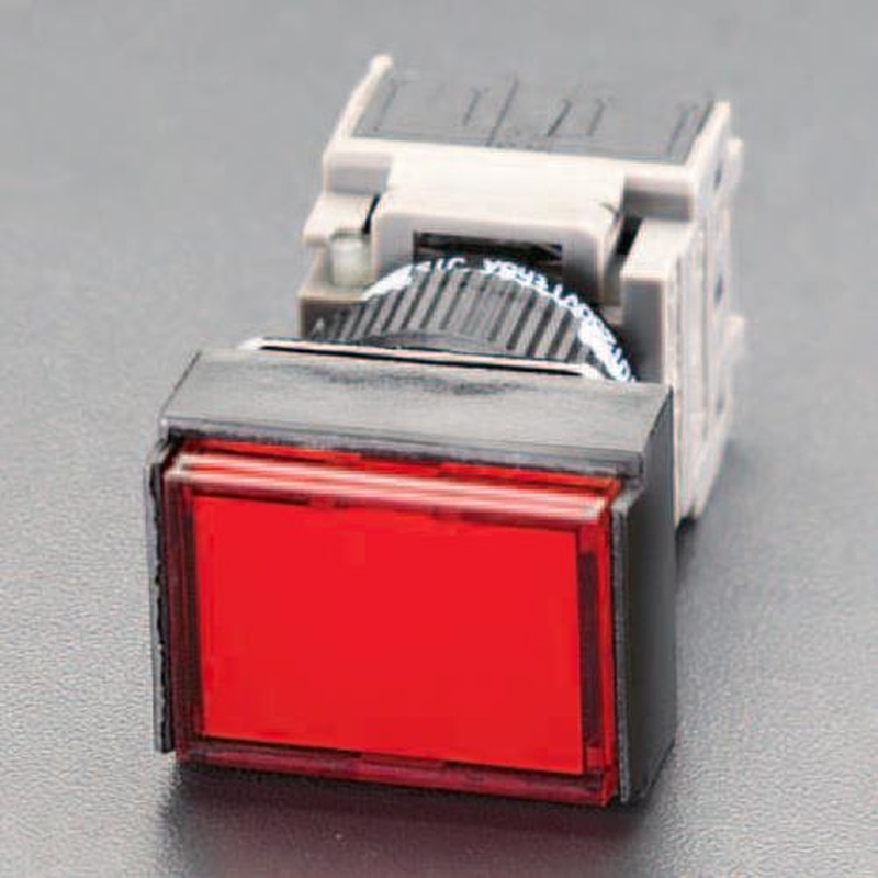 エスコ EA940D-221 16mm用押しボタンスィッチ(角型・赤) 1個(ご注文単位1個)【直送品】