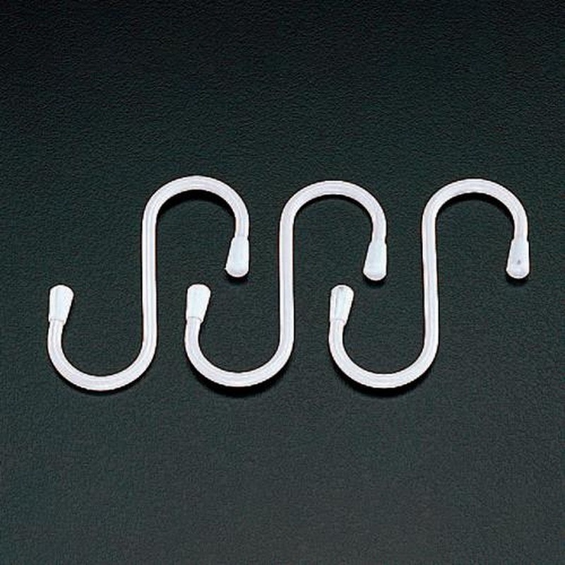 エスコ EA638EB-50 4.0x50mm抗菌Sフック(鉄エンビ被覆/3個) 1個(ご注文単位1個)【直送品】