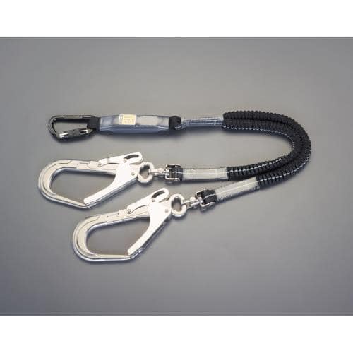 エスコ EA998PE-12A 墜落制止用器具用ツインランヤード(伸縮式) 1本 （ご注文単位1本）【直送品】