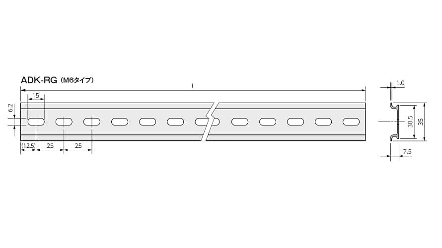エスコ EA940DG-63A 1000mm アルミDINレール(M6/2本) 1本 （ご注文単位1本）【直送品】