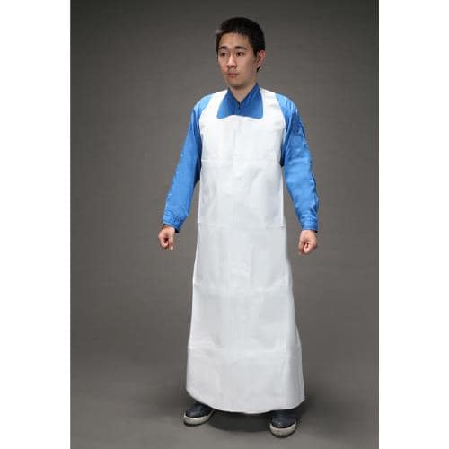 エスコ EA355A-4 90x125cm エプロン(軽量/打抜き型/白) 1枚 （ご注文単位1枚）【直送品】