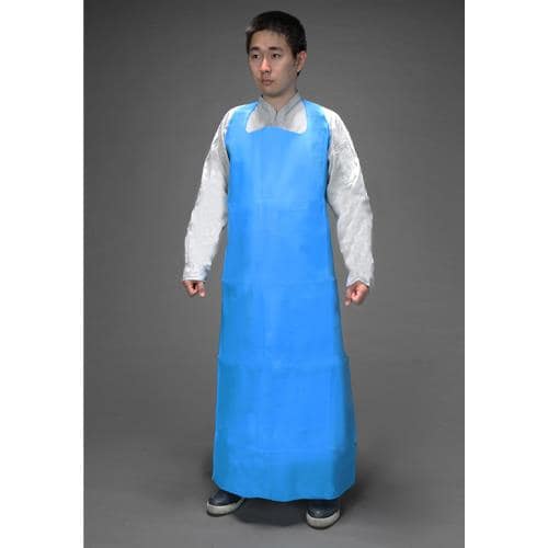 エスコ EA355A-5 90x125cm エプロン(軽量/打抜き型/青) 1枚 （ご注文単位1枚）【直送品】