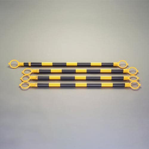 エスコ EA983FV-190 1.3-2.2m 伸縮ガードバー(黄/黒-4本) 1組 （ご注文単位1組）【直送品】
