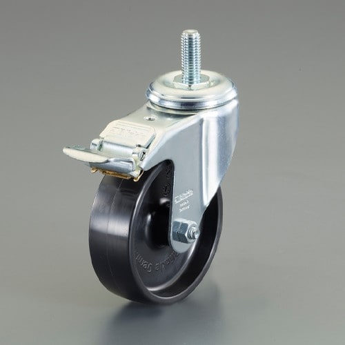 エスコ EA986HV-13 100mm/M12 キャスター(自在金具・ブレーキ付) 1個 （ご注文単位1個）【直送品】