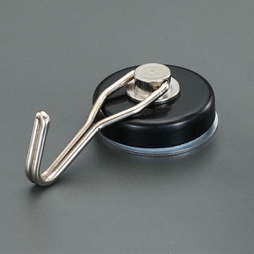 エスコ EA781ET-13B φ52mm/7.0kg マグネットフック(スイベル式/黒) 1個 （ご注文単位1個）【直送品】