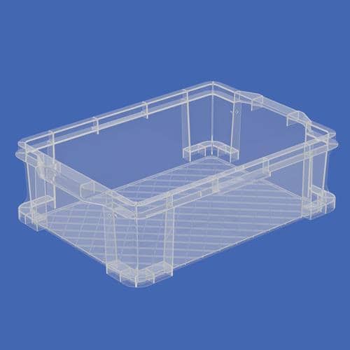 エスコ EA506LF-5 532x369x161mm/22.8L 収納ボックス(透明) 1個 （ご注文単位1個）【直送品】