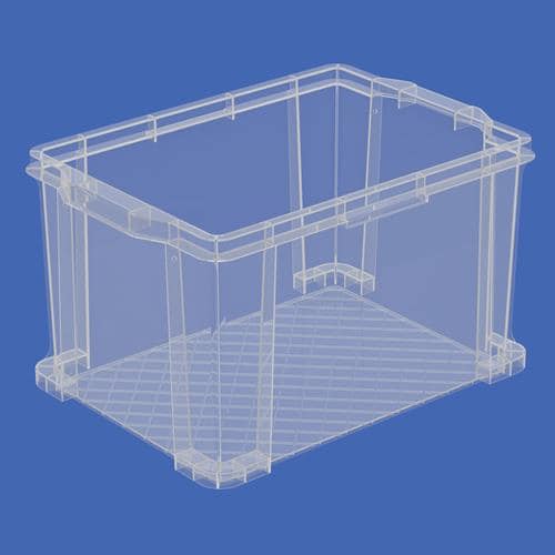 エスコ EA506LF-7 532x369x306mm/44.1L 収納ボックス(透明) 1個 （ご注文単位1個）【直送品】