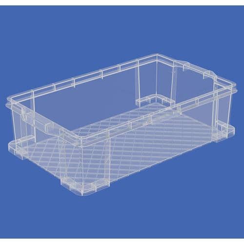 エスコ EA506LF-8 702x414x191mm/42.5L 収納ボックス(透明) 1個 （ご注文単位1個）【直送品】