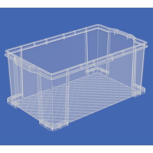 エスコ EA506LF-9 702x414x306mm/68.9L 収納ボックス(透明) 1個 （ご注文単位1個）【直送品】