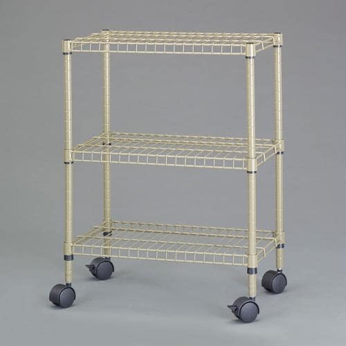 エスコ EA976AK-111 615x400x673mm スチールラック(キャスター付/カーキ) 1台 （ご注文単位1台）【直送品】