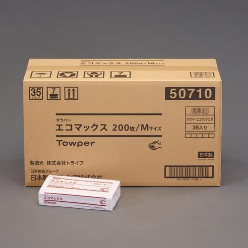 エスコ EA929AZ-22B 220x230mm ハンドタオル(200枚/35パック) 1箱 （ご注文単位1箱）【直送品】