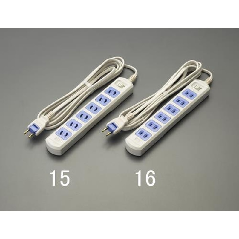 エスコ EA815GL-16 AC125V/15Ax3mタップ(6口・マグネット付) 1個（ご注文単位1個）【直送品】