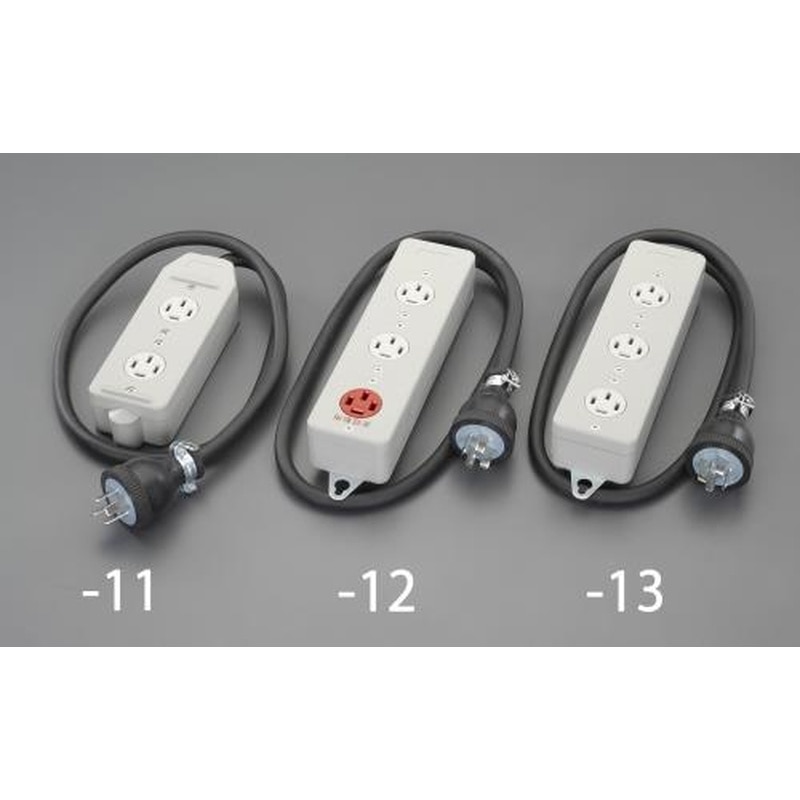 エスコ EA815GR-11 AC250V/20Ax1.0m三相タップ(正転2口/接地3 1個（ご注文単位1個）【直送品】