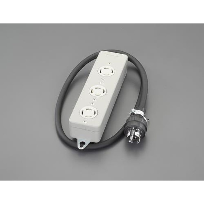 エスコ EA815GR-14 AC250V/20Ax1.0m三相タップ(接地3P) 1個（ご注文単位1個）【直送品】