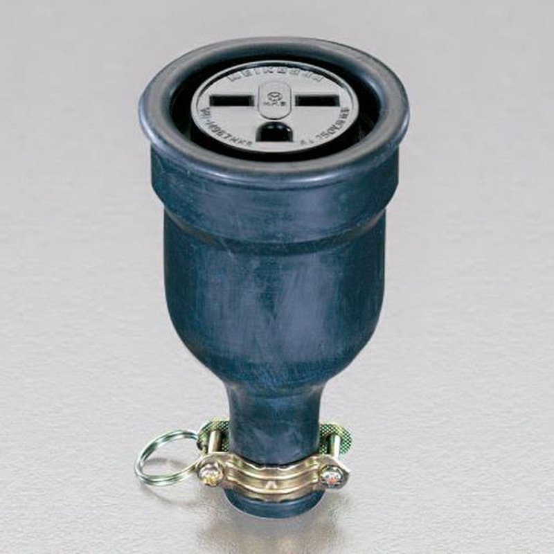 エスコ EA940BL-2 AC250V/15A防水型コネクター(接地2P) 1個（ご注文単位1個）【直送品】