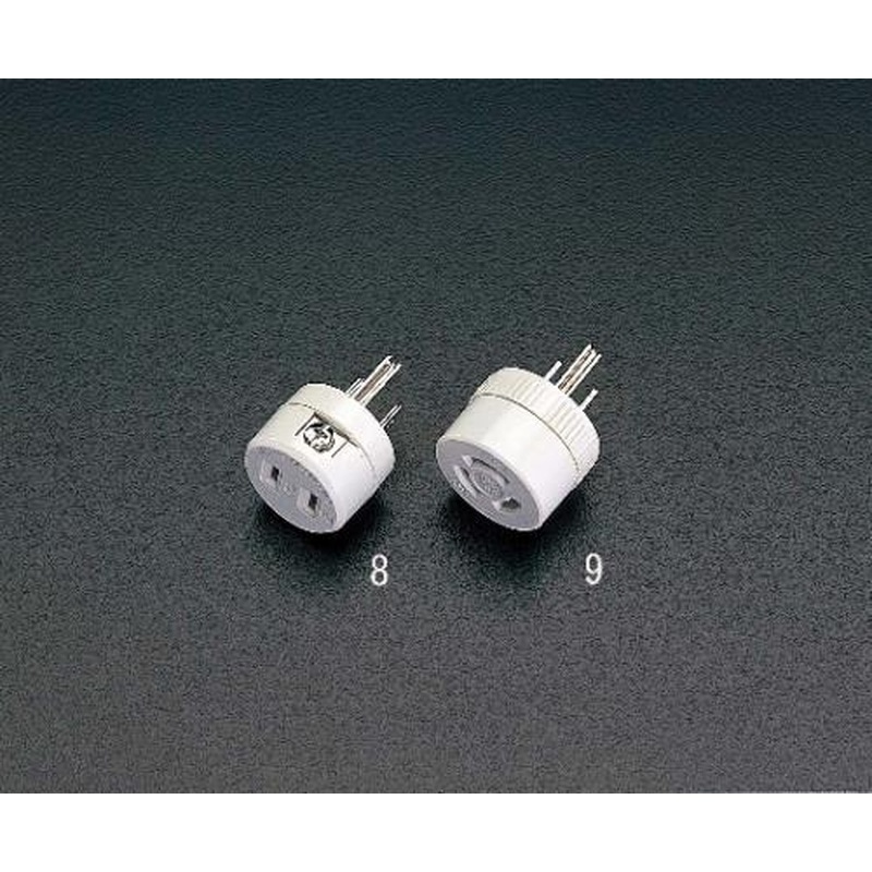 エスコ EA940BA-9 AC125V/15Aプラグ変換アダプター(接地2P) 1個（ご注文単位1個）【直送品】