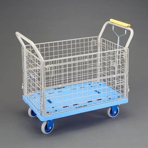 エスコ EA520BY-43B 900x600mm/300kg 運搬車(静音/メッシュ/ブレーキ) 1台 （ご注文単位1台）【直送品】