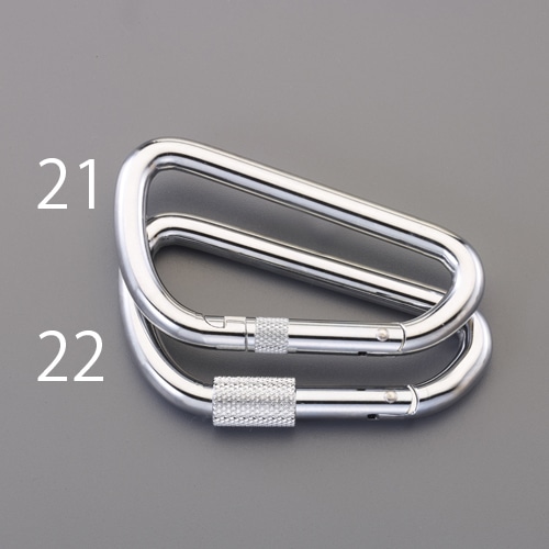 エスコ EA638JW-22 94x40x10mm カラビナ(スチール製/安全環付) 1個 (ご注文単位1個)【直送品】