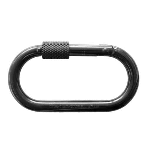 エスコ EA638JW-16 89x36x10mm カラビナ(スチール製/安全環付/黒) 1個 （ご注文単位1個）【直送品】