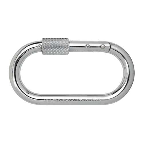 エスコ EA638JW-31 89x36x10mm 安全環付カラビナ(スチール/Wストッパー) 1個 （ご注文単位1個）【直送品】