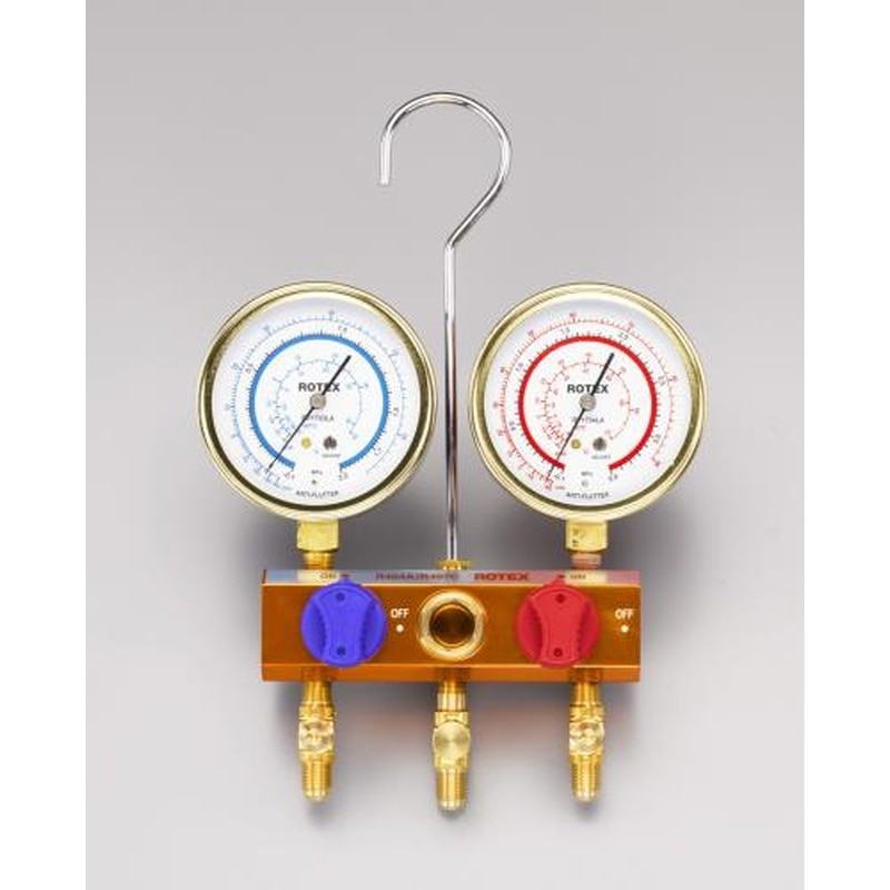 エスコ EA101LR-5[R404A・R407C]ボールバルブ式ゲージマニホールド 1個（ご注文単位1個）【直送品】