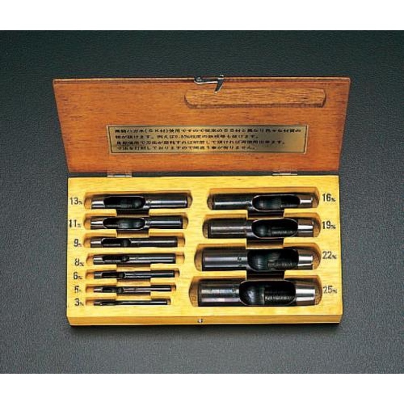 エスコ EA576H 革ポンチセット 1個（ご注文単位1個）【直送品】