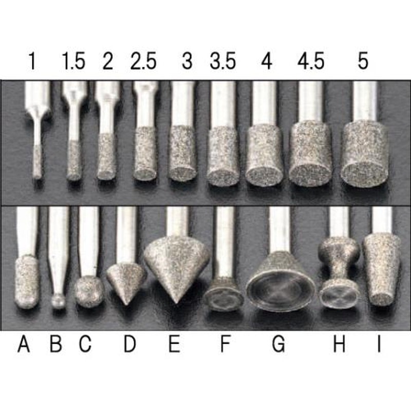エスコ EA819DC-18 18本組ダイヤモンドバー(3mm軸) 1個（ご注文単位1個）【直送品】