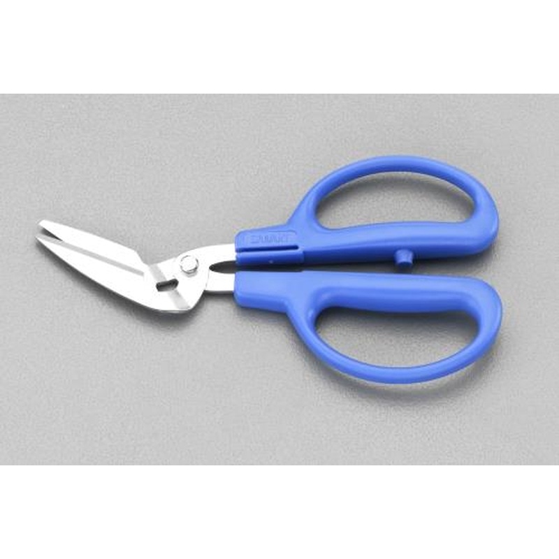 エスコ EA540CP 170mmはさみ(ギザ刃・アングルヘッド/ステンレス製) 1個（ご注文単位1個）【直送品】