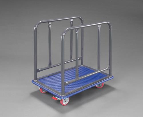 エスコ EA520LT-1A 740x480x770mm/150kg 運搬車(手摺付/赤タイヤ) 1台 （ご注文単位1台）【直送品】
