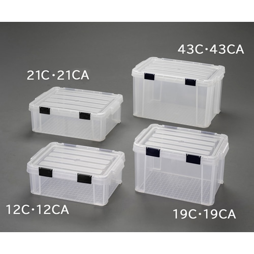 エスコ EA506LA-12C 447x295x162mm 収納ケース(バックル付/クリアー) 1個 （ご注文単位1個）【直送品】