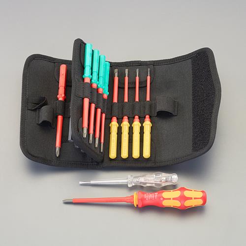 エスコ EA560-100A 16本組 [差替式]絶縁ドライバーセット 1セット （ご注文単位1セット）【直送品】