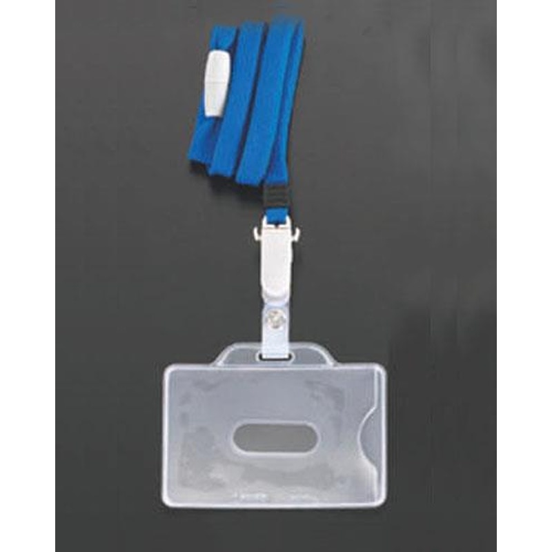 エスコ EA956VA-112 IDカード用名札(ストラップ付/青) 1個（ご注文単位1個）【直送品】