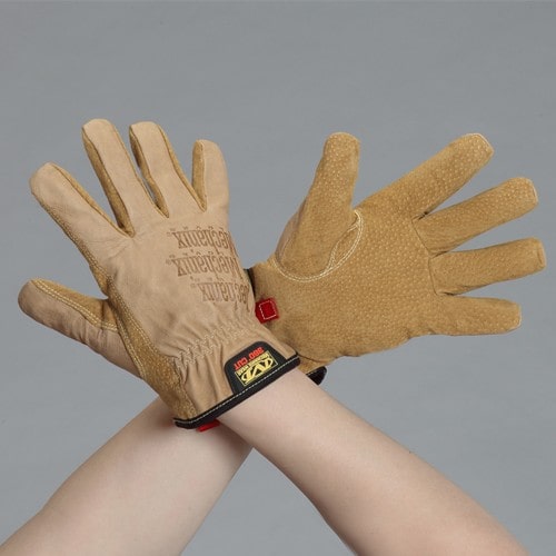 エスコ EA353BY-253 [L] メカニクスグローブ(革/ブラウン) 1組 （ご注文単位1組）【直送品】