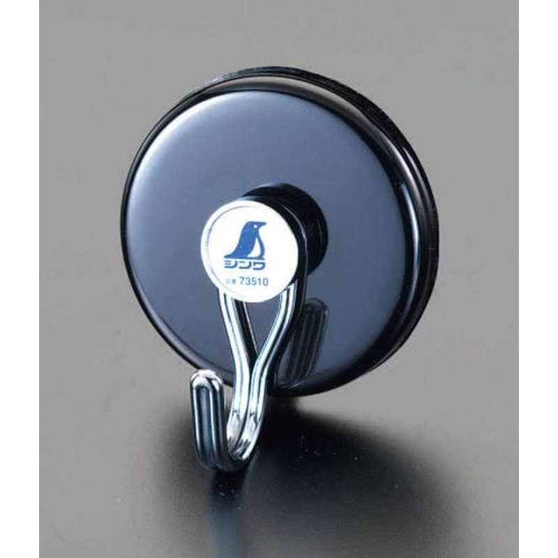 エスコ EA762FG-70 φ76mm/5.0kgフック(マグネット付/黒) 1個（ご注文単位1個）【直送品】