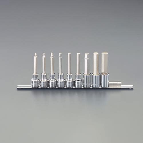 エスコ EA687CM-200B 1/2DR [INHEX]ビットソケットセット(ロング) 1セット （ご注文単位1セット）【直送品】