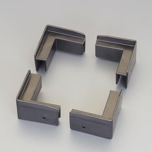 エスコ EA911BG-16A 70x70mm プラダンコーナーセット(L2個+R2個/導電/黒) 1組 （ご注文単位1組）【直送品】