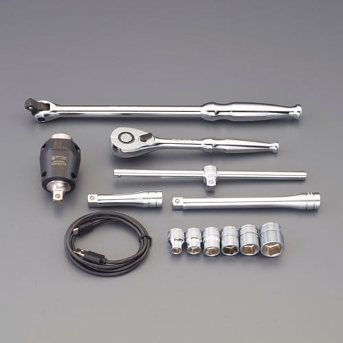 エスコ EA723JH-22A 8.0- 80N・m(3/8DR) デジタルトルクレンチセット 1セット (ご注文単位1セット)【直送品】