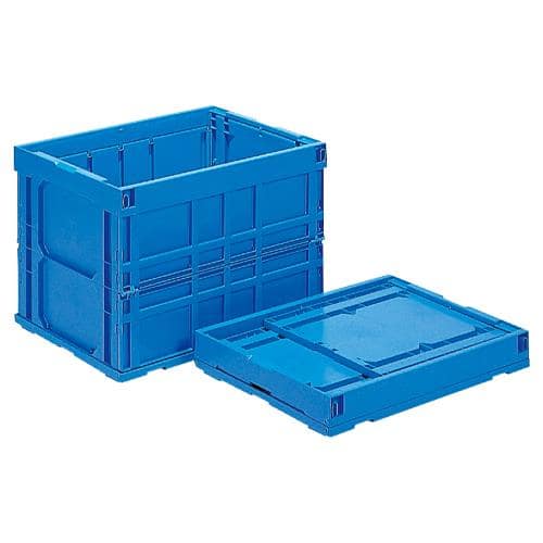 エスコ EA506AA-89 650x491x470mm/ 123L 折畳コンテナ(青) 1個 （ご注文単位1個）【直送品】
