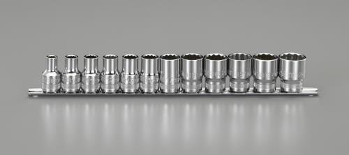 エスコ EA687CS-200A 1/2DR/8-24mm [12個組]ソケットセット(12角) 1セット （ご注文単位1セット）【直送品】