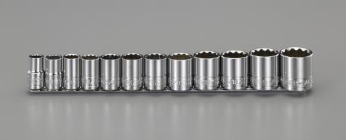 エスコ EA687CS-300A 1/2DR/1/2-1・1/4[12個組]ソケットセット(12角) 1セット （ご注文単位1セット）【直送品】