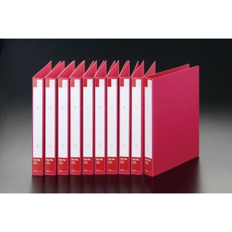 エスコ EA762cm-21 A4/S型リングファイル(赤/10冊) 1個（ご注文単位1個）【直送品】