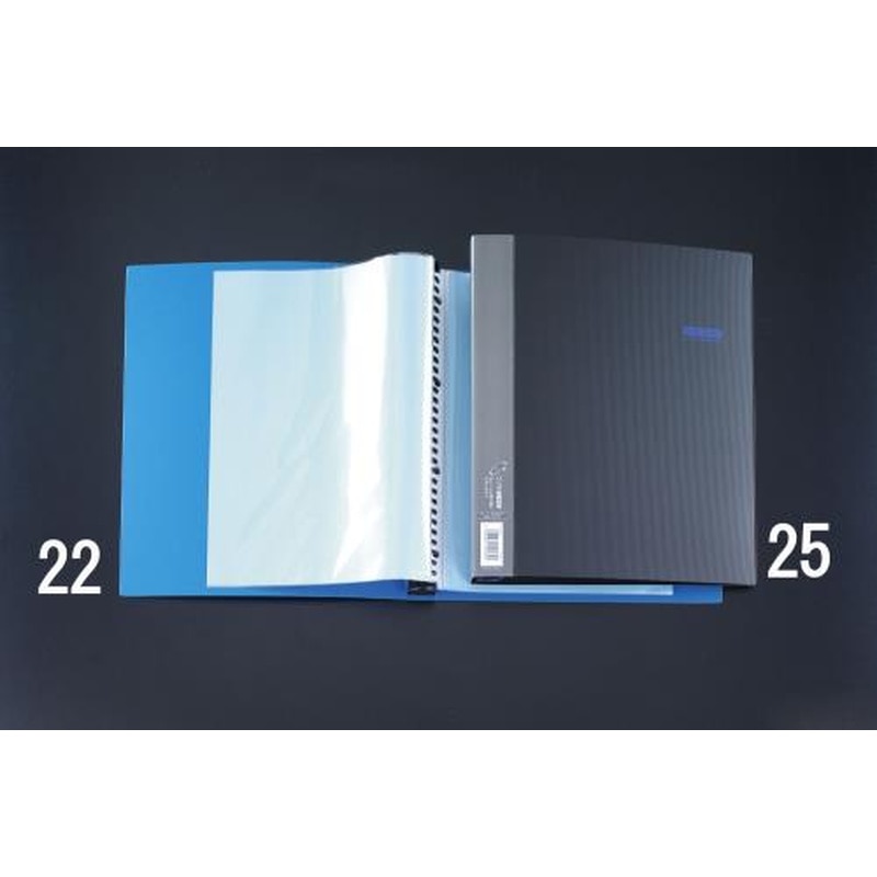 エスコ EA762CC-22 A4クリアーバインダー(青) 1個（ご注文単位1個）【直送品】