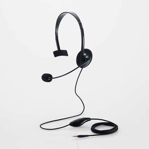 エスコ EA763BC-120A 1.8m/4極 ミニプラグヘッドセット(ミュートスイッチ/左耳用 1個 （ご注文単位1個）【直送品】
